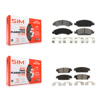 Front Rear Semi-Metallic Brake Pads Kit For GMC Chevrolet Sierra 1500 Silverado Tahoe XL KSM-100134