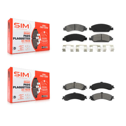 Front Rear Semi-Metallic Brake Pads Kit For 2005-2006 Chevrolet Silverado 1500 GMC Sierra KSM-100136