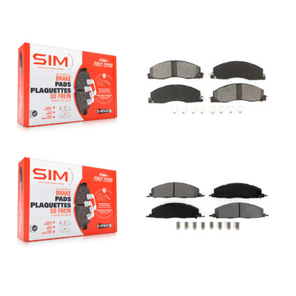 Front Rear Semi-Metallic Brake Pads Kit For Ram 3500 2500 1500 Dodge KSM-100152