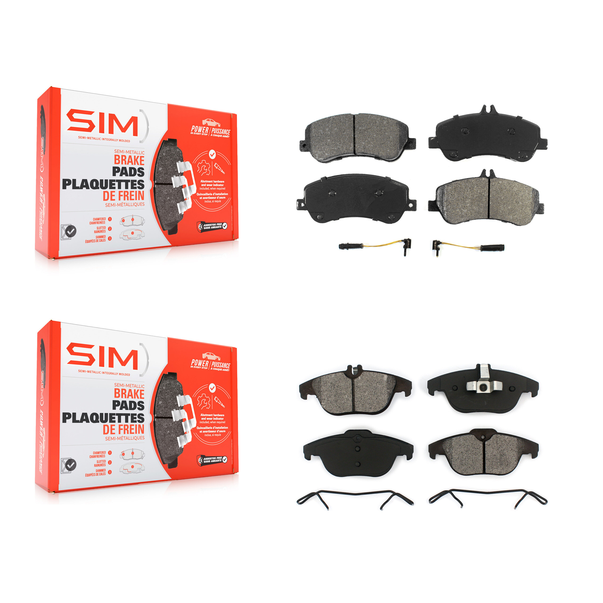 Front Rear Semi-Metallic Brake Pads Kit For Mercedes-Benz GLK350 GLK250 KSM-100154