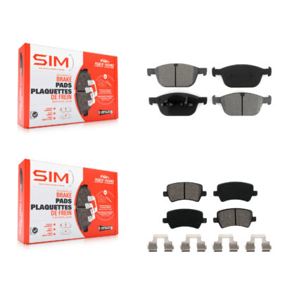 Front Rear Semi-Metallic Brake Pads Kit For 2010-2015 Volvo XC60 KSM-100155