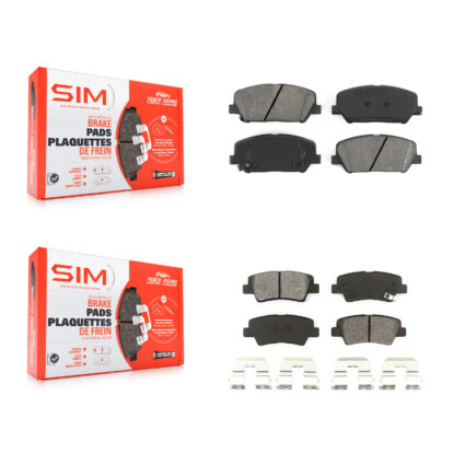 Front Rear Semi-Metallic Brake Pads Kit For 2013-2015 Kia Optima Hyundai Veloster KSM-100159