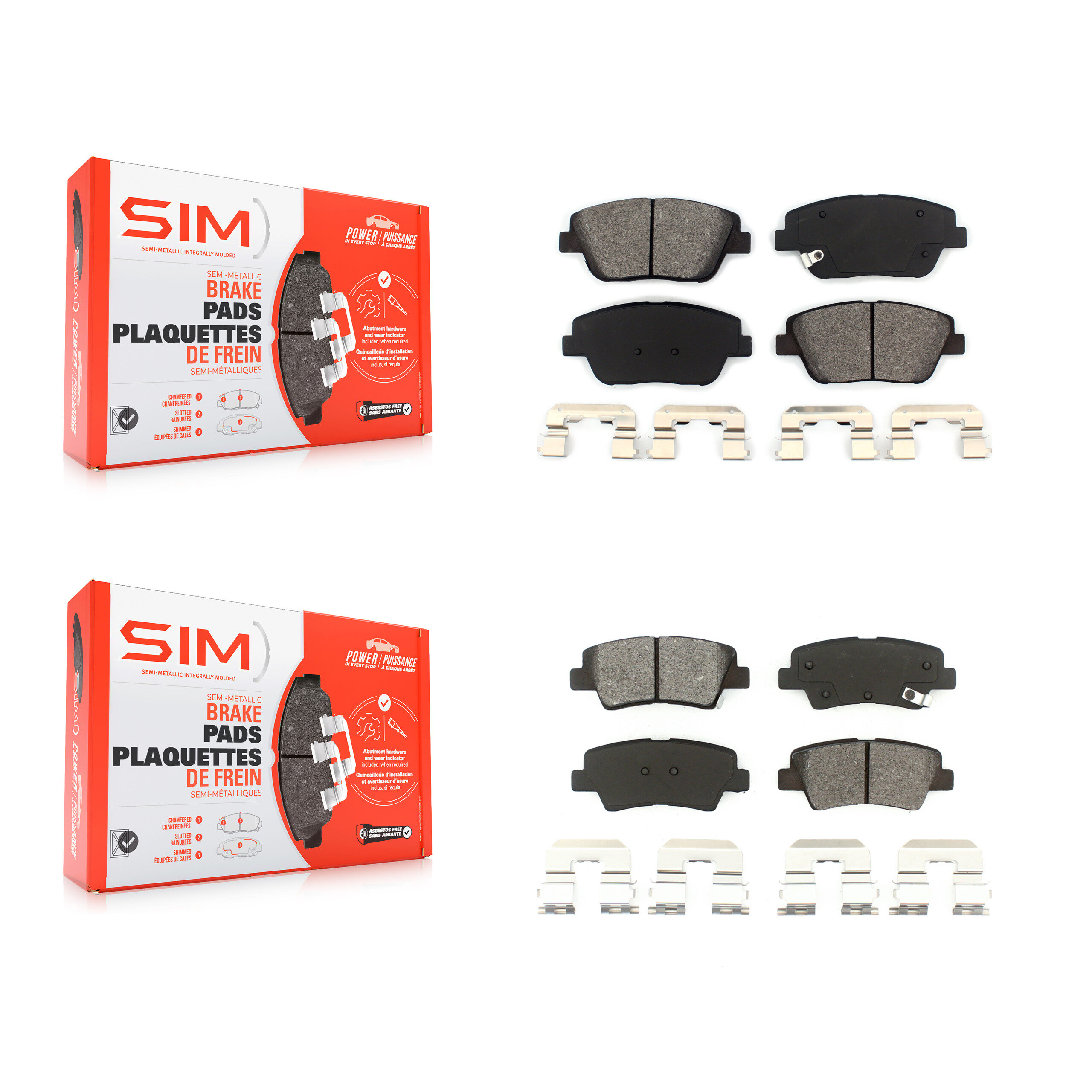Front Rear Semi-Metallic Brake Pads Kit For Kia Optima With Electric Parking KSM-100170