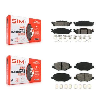 Front Rear Semi-Metallic Brake Pads Kit For Ford Explorer Flex Taurus Lincoln MKT MKS KSM-100178
