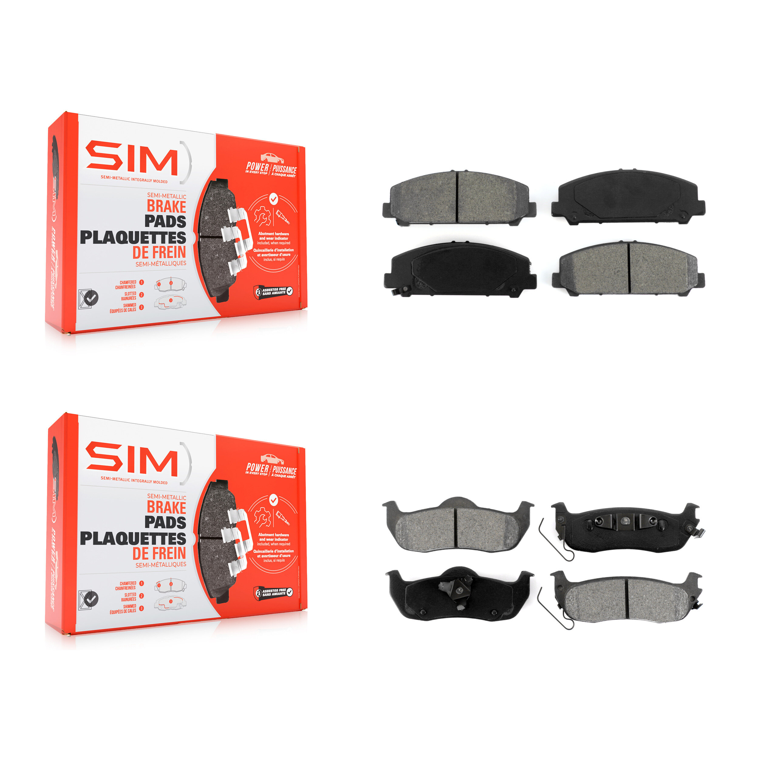 Front Rear Semi-Metallic Brake Pads Kit For Nissan TITAN Armada INFINITI QX56 KSM-100179