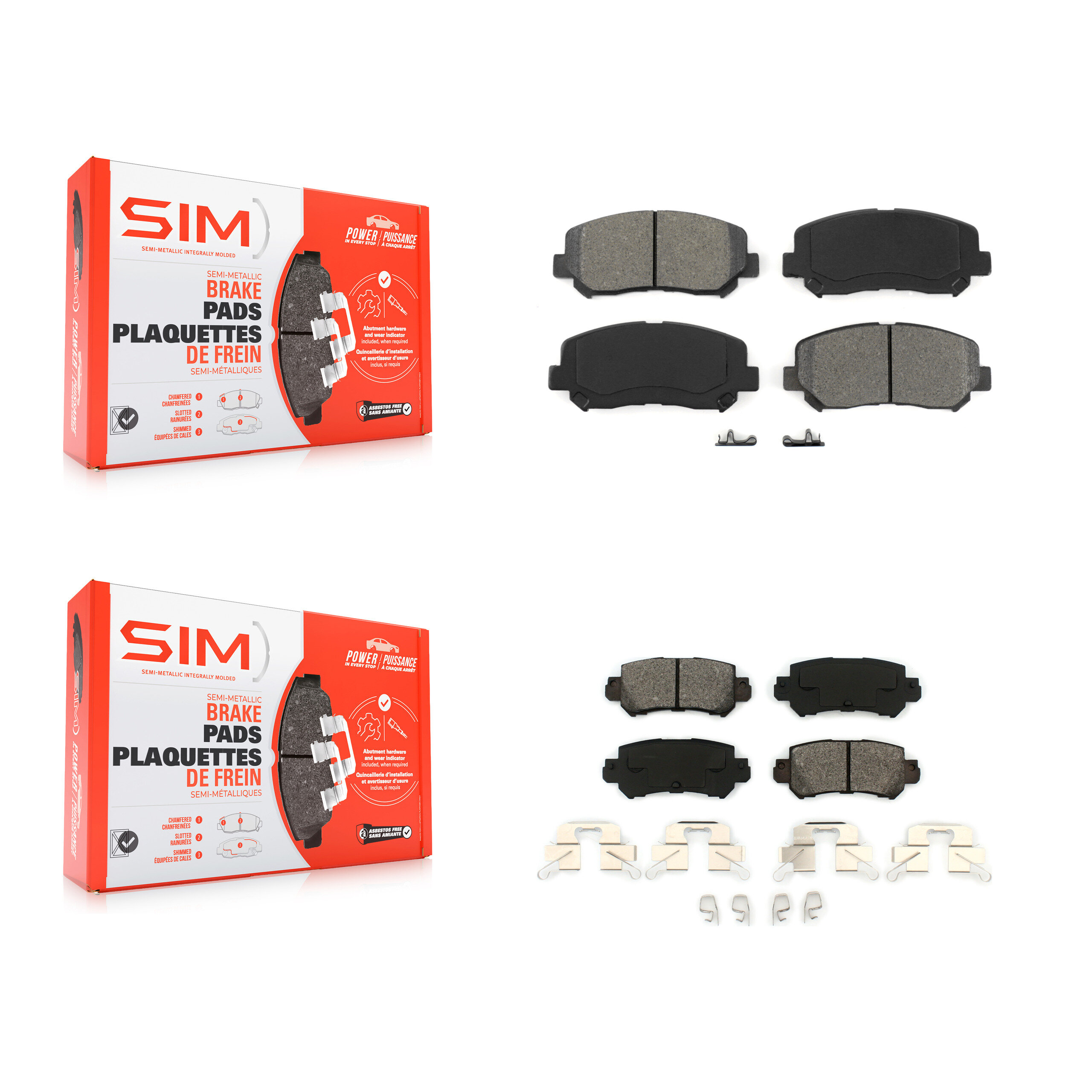 Front Rear Semi-Metallic Brake Pads Kit For 2013-2015 Mazda CX-5 KSM-100199
