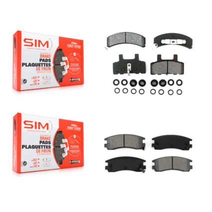 Front Rear Semi-Metallic Brake Pads Kit For 1999 Cadillac DeVille Drum rear brakes KSM-100235