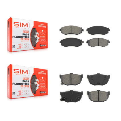Front Rear Semi-Metallic Brake Pads Kit For 1990-1992 Nissan Stanza Disc rear brakes KSM-100242