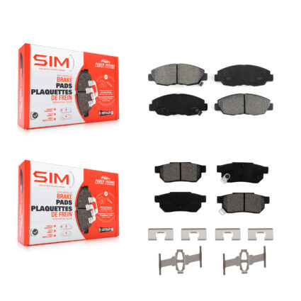 Front Rear Semi-Metallic Brake Pads Kit For Honda Civic Acura EL KSM-100245