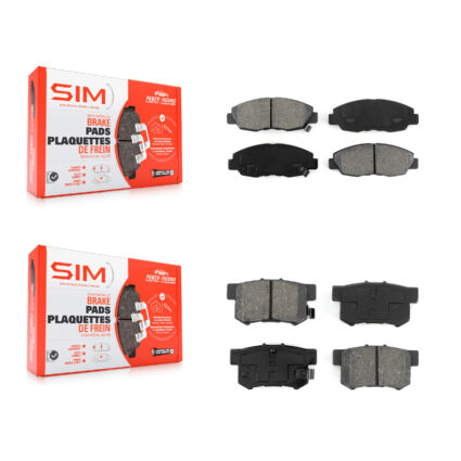 Front Rear Semi-Metallic Brake Pads Kit For Honda Civic Accord Acura EL KSM-100246
