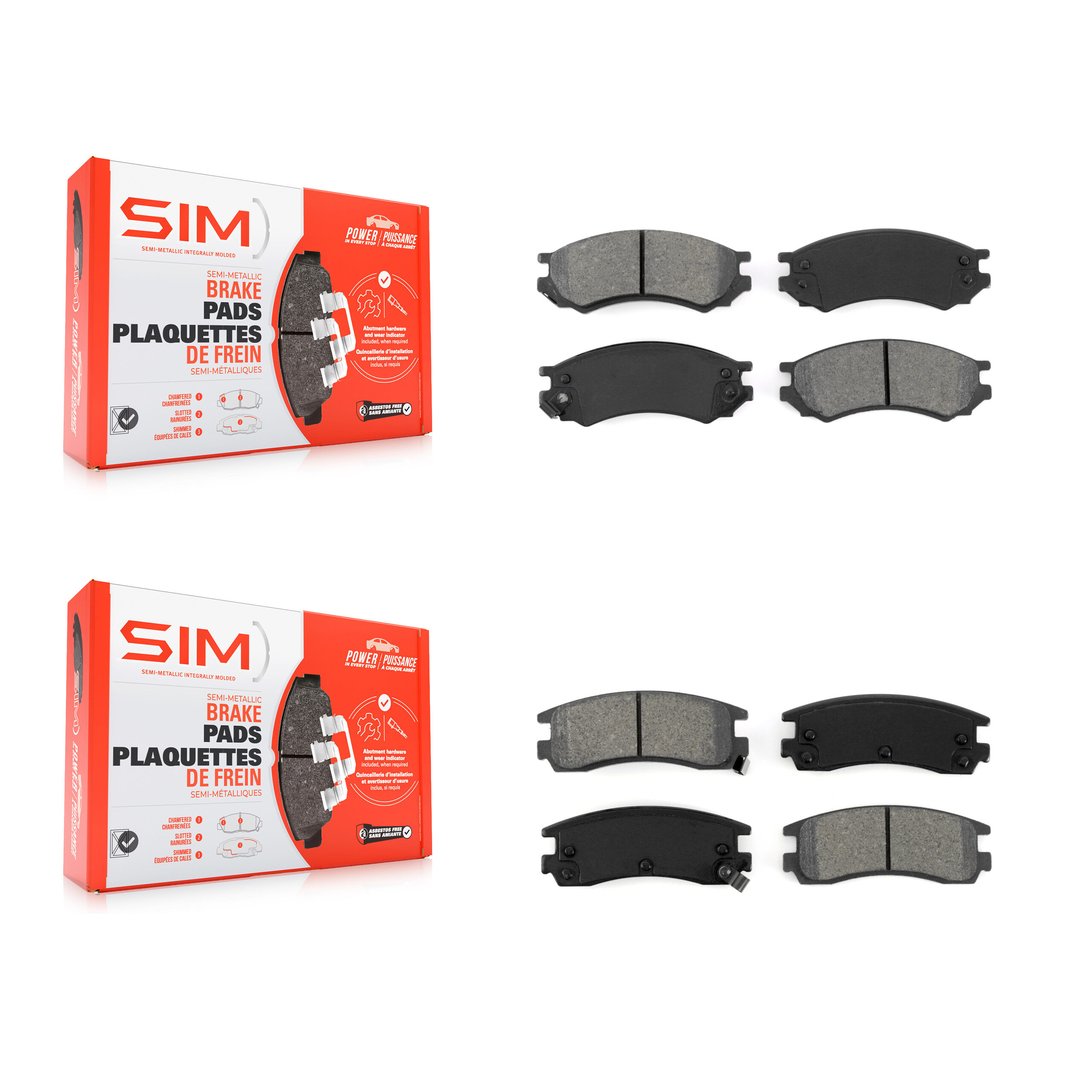 Front Rear Semi-Metallic Brake Pads Kit For Saturn SC1 SL1 SC2 SL2 SW1 SW2 SL SC KSM-100255