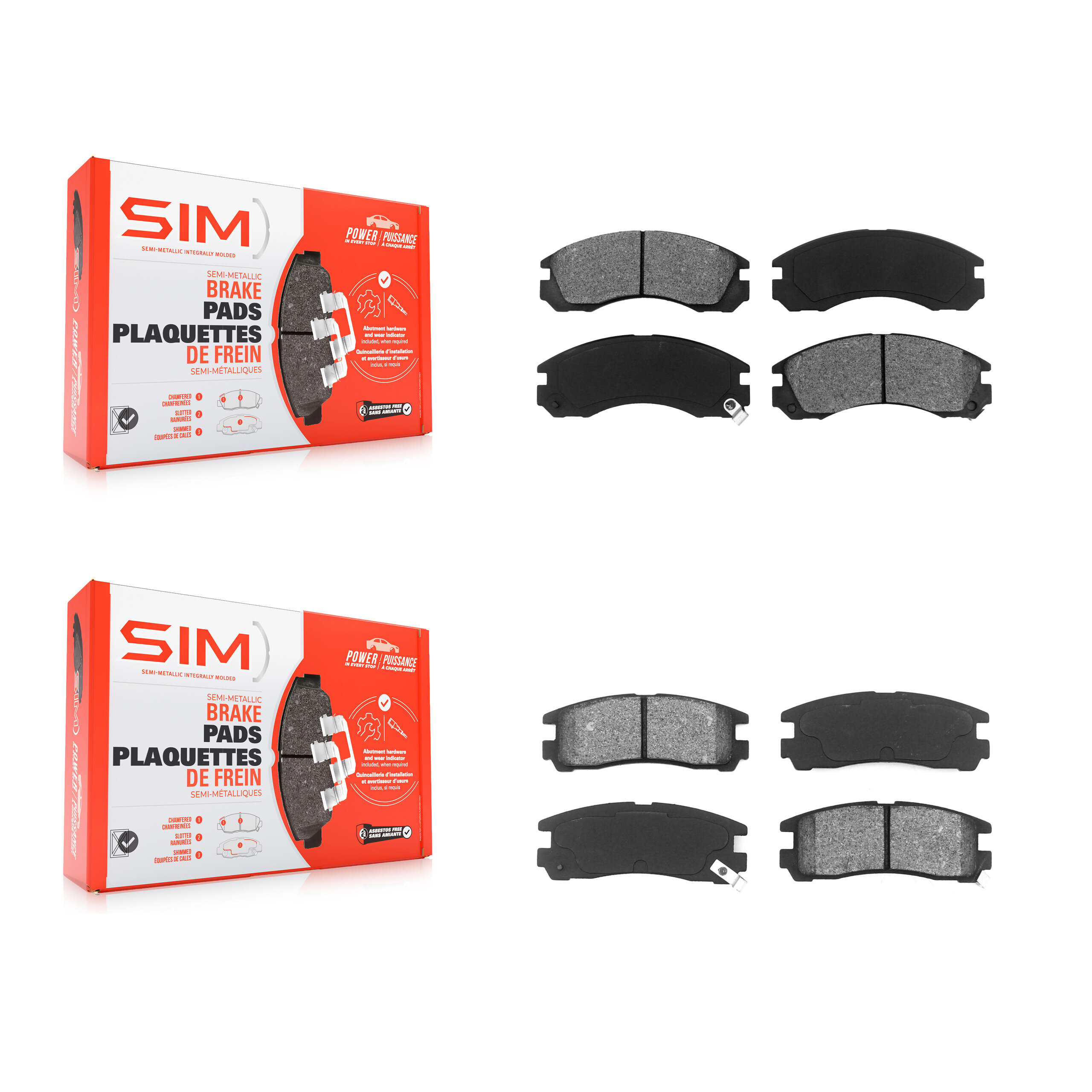 Front Rear Semi-Metallic Brake Pads Kit For Dodge Stealth Mitsubishi Eclipse Eagle Talon KSM-100262