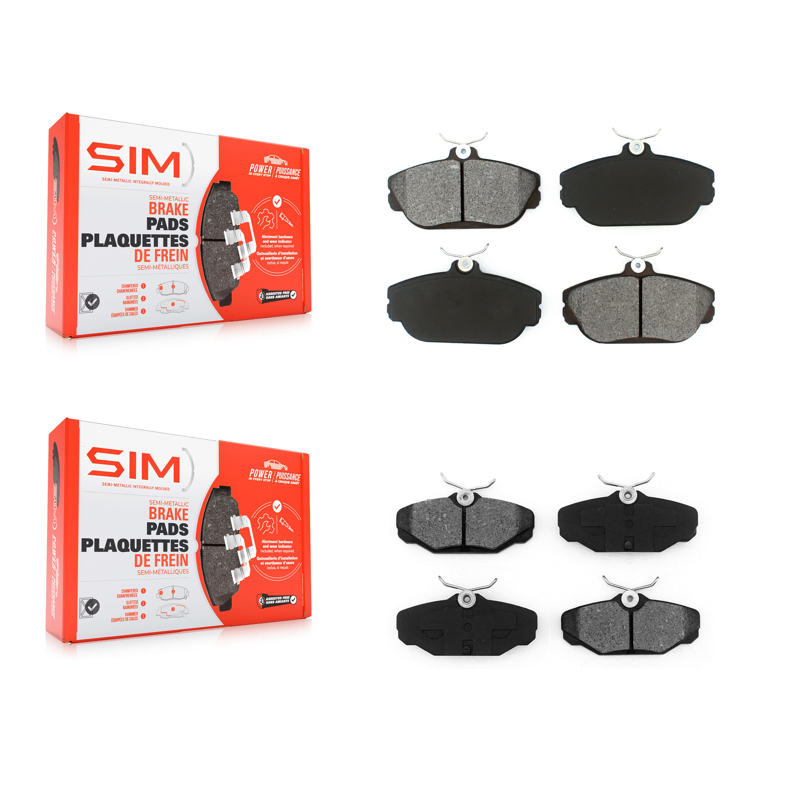 Front Rear Semi-Metallic Brake Pads Kit For Ford Taurus Mercury Sable Lincoln Continental KSM-100272