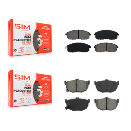Front Rear Semi-Metallic Brake Pads Kit For 1989-1990 Nissan Maxima Disc rear brakes KSM-100287