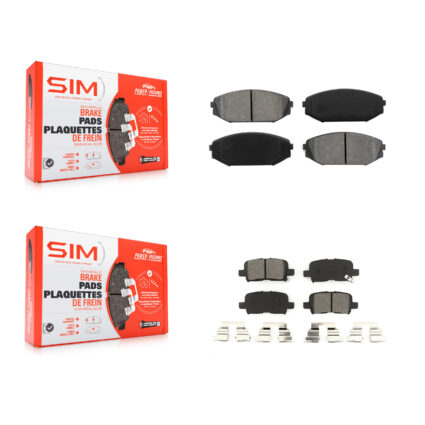 Front Rear Semi-Metallic Brake Pads Kit For Honda Odyssey Acura MDX KSM-100337