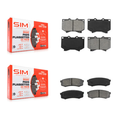 Front Rear Semi-Metallic Brake Pads Kit For 01-03 Toyota Sequoia 4.7″ Plate Length KSM-100342