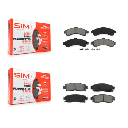 Front Rear Semi-Metallic Brake Pad Kit For GMC Chevrolet Envoy Trailblazer XL EXT SSR XUV KSM-100389