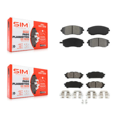 Front Rear Semi-Metallic Brake Pads Kit For Subaru Impreza Forester Saab 9-2X KSM-100423