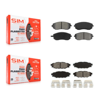 Front Rear Semi-Metallic Brake Pads Kit For Subaru Outback Forester Impreza Legacy WRX KSM-100424