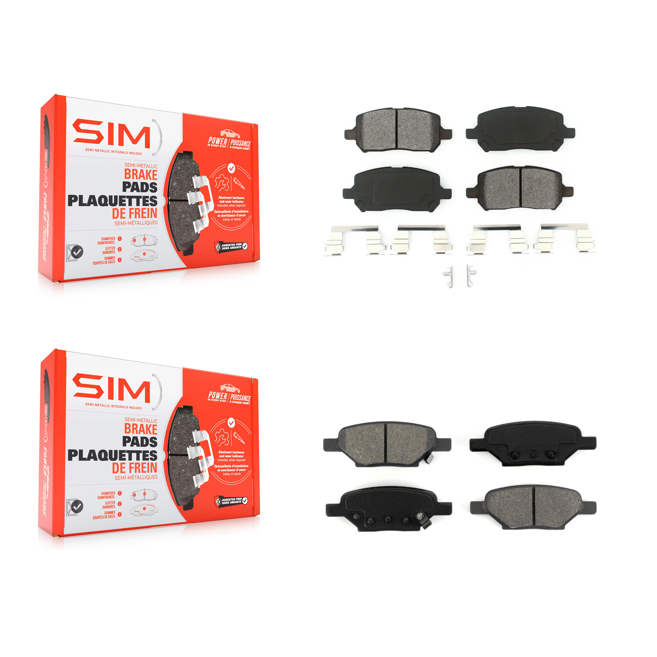 Front Rear Semi-Metallic Brake Pads Kit For Pontiac G5 Pursuit KSM-100438