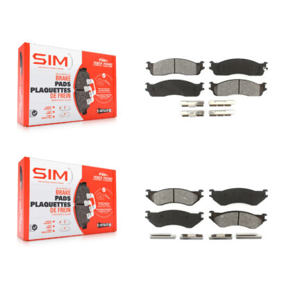 Front Rear Semi-Metallic Brake Pads Kit For Dodge Ram 1500 3500 2500 KSM-100442