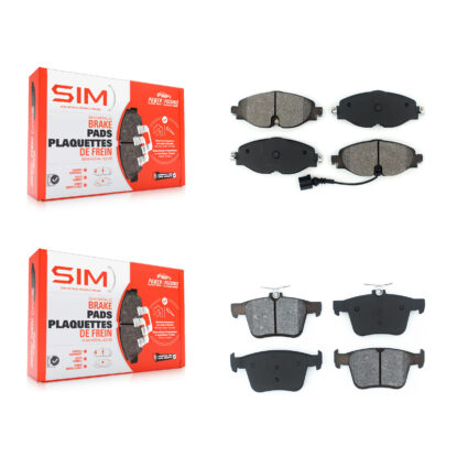 Front Rear Semi-Metallic Brake Pads Kit For Volkswagen Jetta Taos Audi A3 Quattro e-Golf KSM-100466