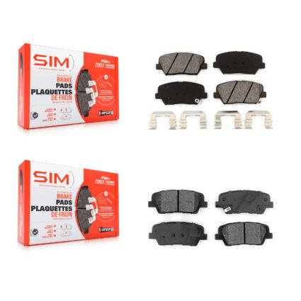Front Rear Semi-Metallic Brake Pads Kit For 14-15 Kia Sorento With Red Painted Calipers KSM-100480
