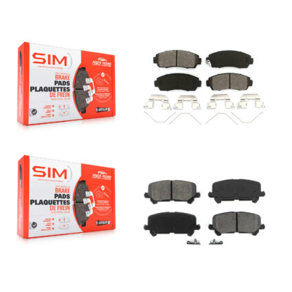 Front Rear Semi-Metallic Brake Pads Kit For 2019-2024 Honda Passport KSM-100482