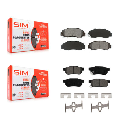 Front Rear Semi-Metallic Brake Pads Kit For 1992-1993 Acura Integra GS-R KSM-100483