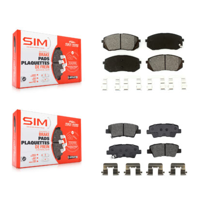 Front Rear Semi-Metallic Brake Pads Kit For 2016 Kia Soul EV From Chassis VIN #160921 KSM-100494