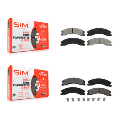 Front Rear Semi-Metallic Brake Pads Kit For Nissan NV2500 TITAN XD NV3500 NV1500 KSM-100502