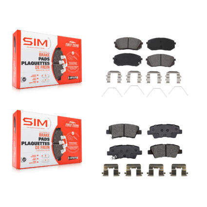 Front Rear Semi-Metallic Brake Pads Kit For Hyundai Kona Kia Forte Elantra GT Optima Soul KSM-100528