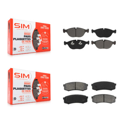 Front Rear Semi-Metallic Brake Pads Kit For 2000 Mercedes-Benz C43 AMG KSM-100540