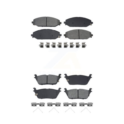 Front Rear Semi-Metallic Brake Pads Kit For Ram 1500 Jeep Wagoneer Grand L KSM-100568