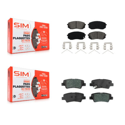 Front Rear Semi-Metallic Brake Pads Kit For 2019 Kia Niro EV KSM-100573