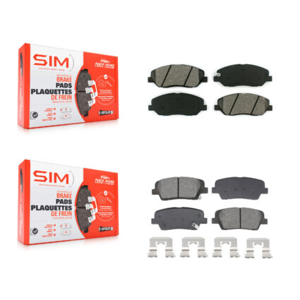 Front Rear Semi-Metallic Brake Pads Kit For 2013-2016 Hyundai Santa Fe XL 3.3L KSM-100580