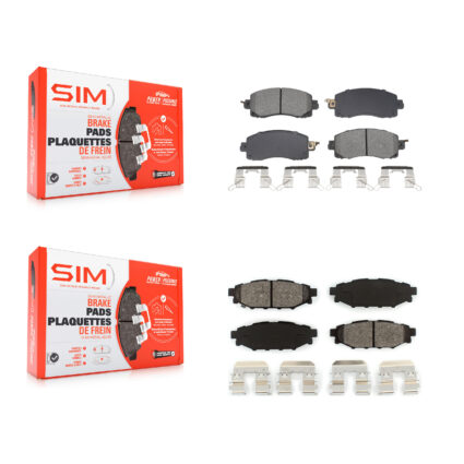 Front Rear Semi-Metallic Brake Pads Kit For Subaru Crosstrek Impreza KSM-100603