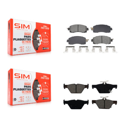 Front Rear Semi-Metallic Brake Pads Kit For Subaru Crosstrek Forester Outback Legacy WRX KSM-100604