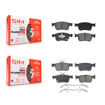 Front Rear Semi-Metallic Brake Pads Kit For Honda Civic Accord KSM-100609