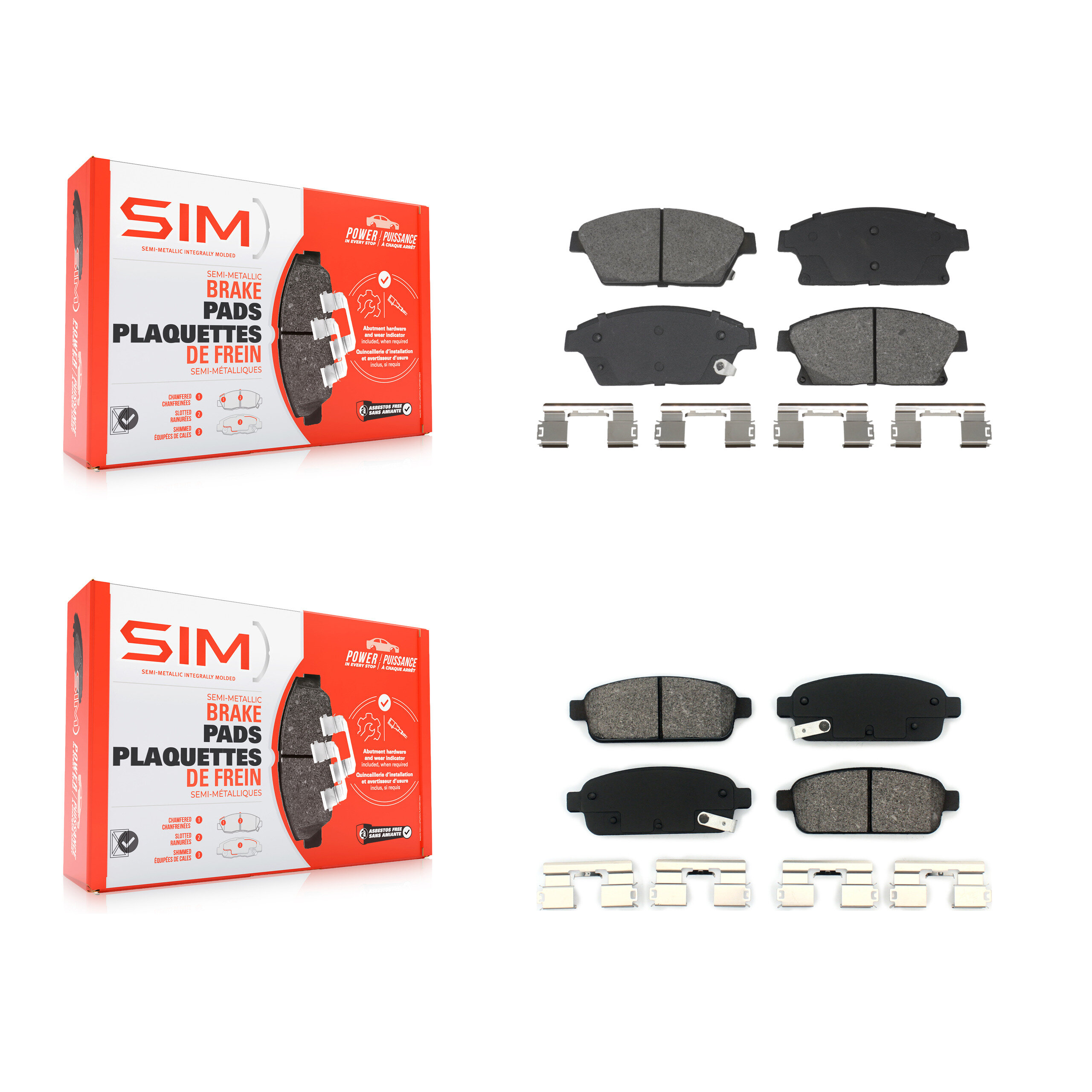 Front Rear Semi-Metallic Brake Pads Kit For Chevrolet Cruze Buick Trax Encore Verano Volt KSM-100633