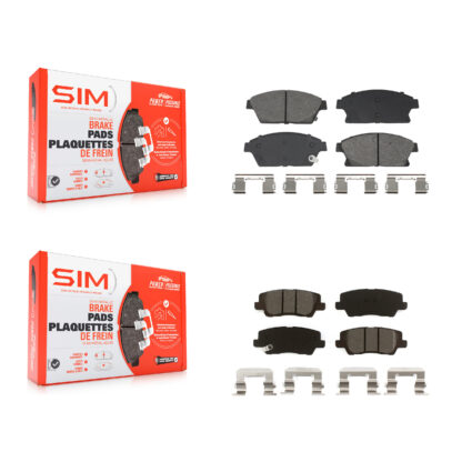 Front Rear Semi-Metallic Brake Pads Kit For Cadillac ATS With 300mm Diameter Rotor KSM-100634