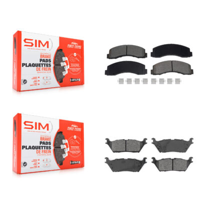 Front Rear Semi-Metallic Brake Pads Kit For Ford F-150 Expedition Lincoln Navigator KSM-100644