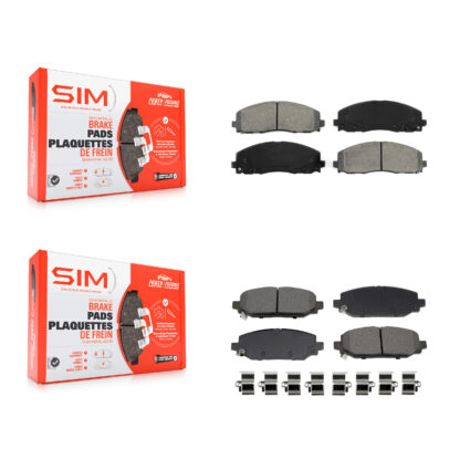 Front Rear Semi-Metallic Brake Pads Kit For Jeep Wrangler KSM-100646