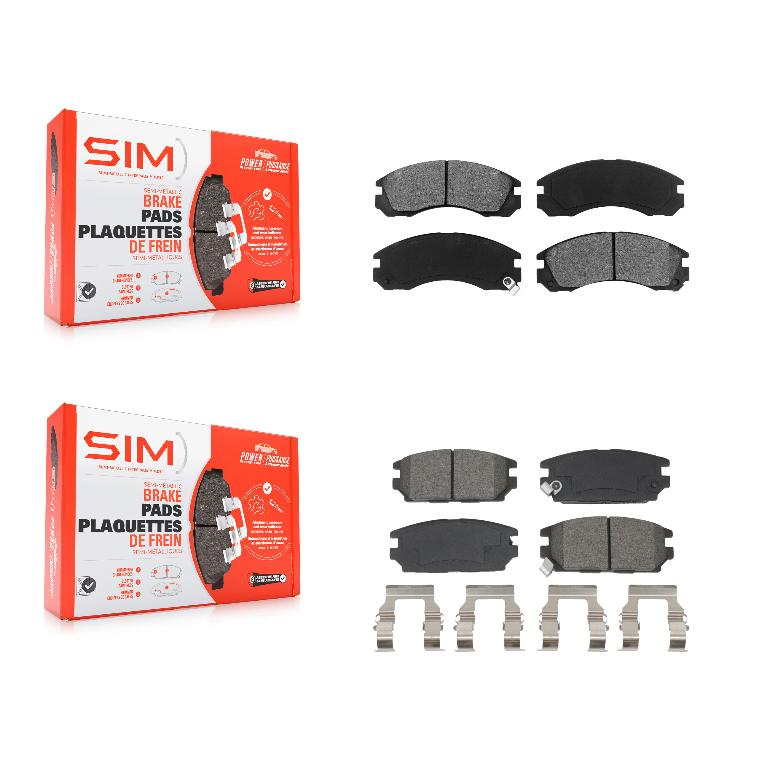 Front Rear Semi-Metallic Brake Pads Kit For Eagle Talon Mitsubishi Eclipse Diamante KSM-100666