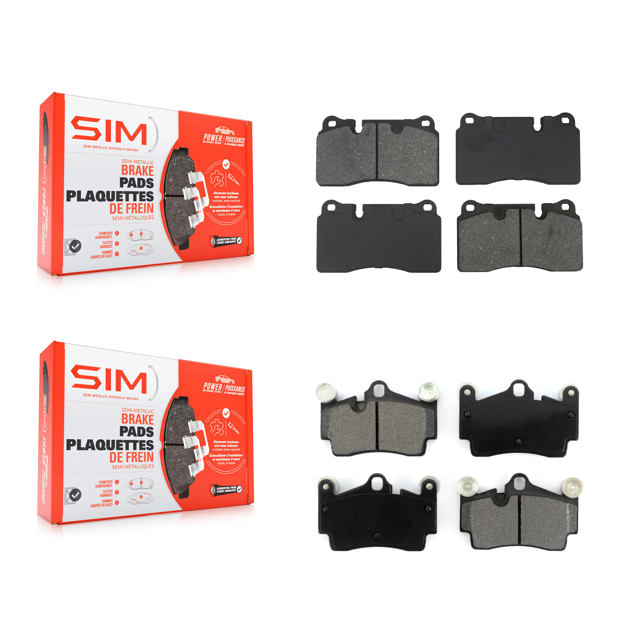 Front Rear Semi-Metallic Brake Pads Kit For Volkswagen Touareg KSM-100682