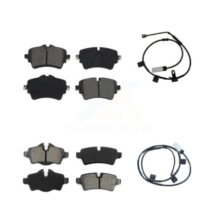 Front Rear Semi-Metallic Disc Brake Pads And Wear Sensors Kit For 2015 Mini Cooper 1.6L KSW-100001