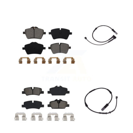 Front Rear Semi-Metallic Disc Brake Pads And Wear Sensors Kit For Mini Cooper KSW-100004