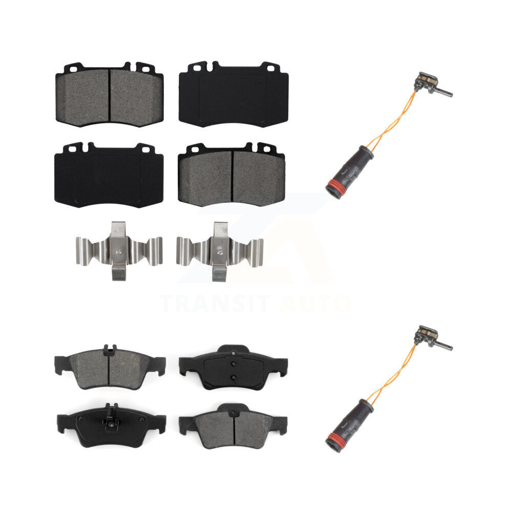 Front Rear Semi-Metallic Brake Pad And Wear Sensor Kit For Mercedes-Benz E350 SL500 SL550 KSW-100015