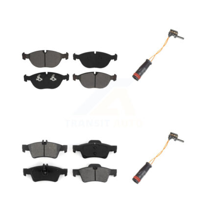 Front Rear Semi-Metallic Disc Brake Pad & Wear Sensor Kit For 2006 Mercedes-Benz E350 AWD KSW-100016