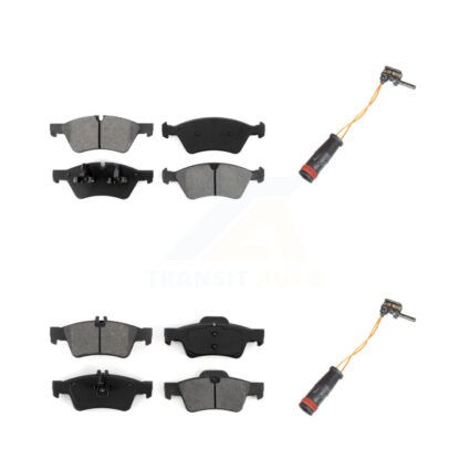 Front Rear Semi-Metallic Disc Brake Pads And Wear Sensors Kit For Mercedes-Benz E350 AWD KSW-100017